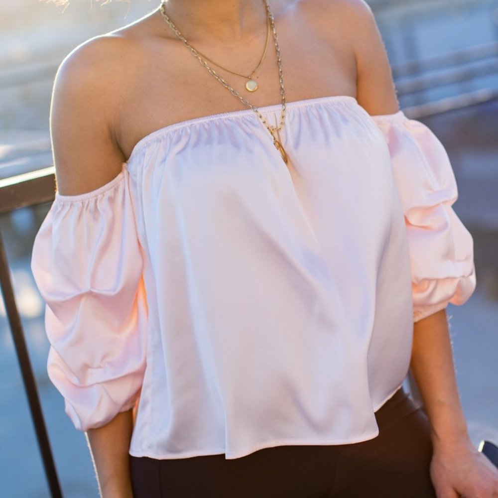 Rosé Babe Satin Pink Top - Picture 11 of 11